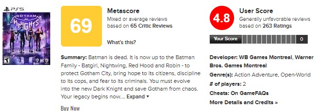 Gotham Knights - Metacritic