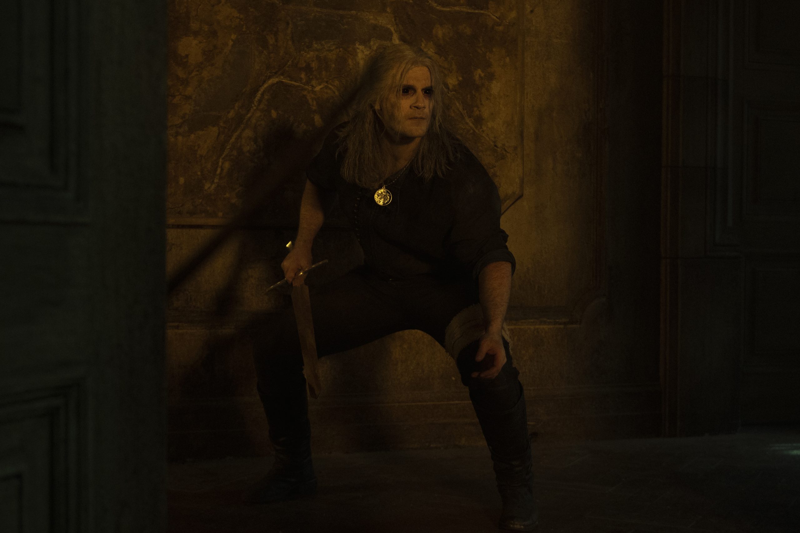 Geralt (Henry Cavill) adjust his vision for a low-light setting in The Witcher Season 2 Episode 2 “Kaer Morhen” (2021), Netflix