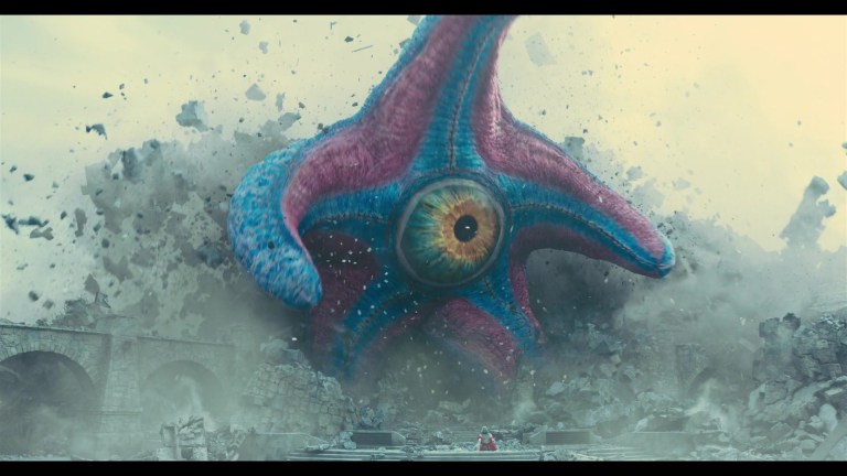 Starro emerges from his prison underneath Corto Maltese in The Suicide Squad (2021), Warner Bros. Pictures