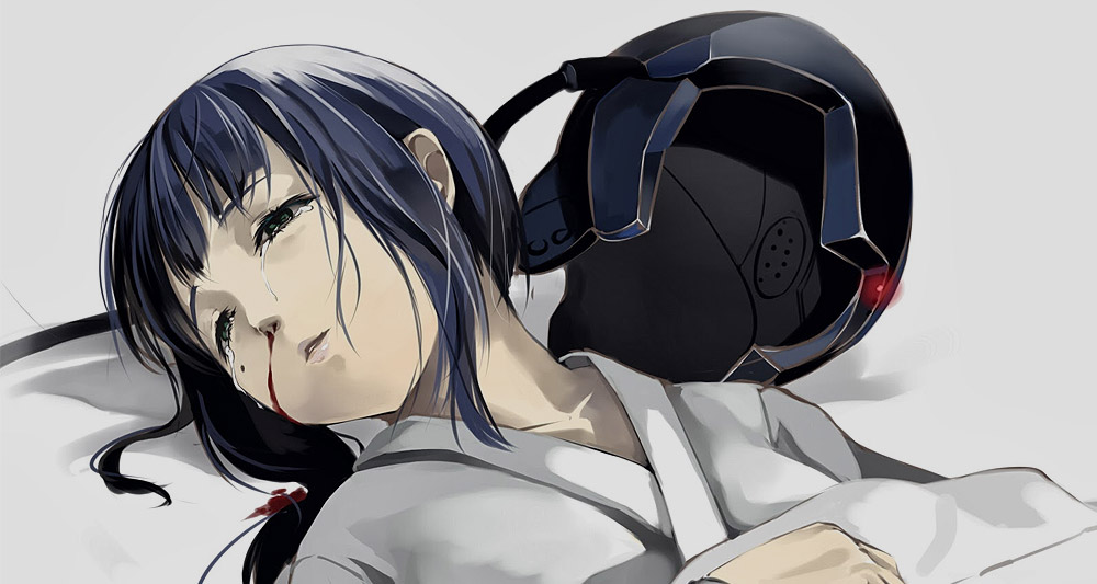 A dead girl and her NerveGear headset from 'Sword Art Online'