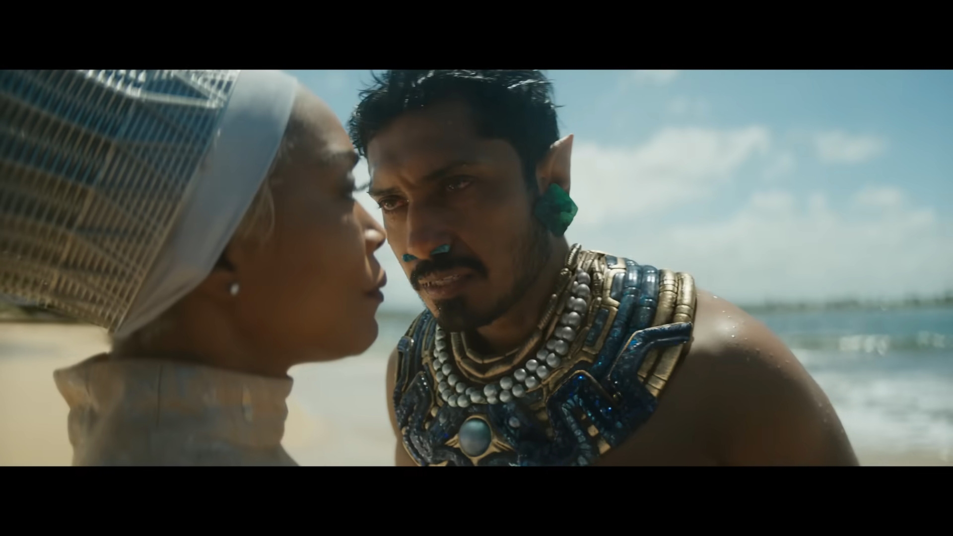 Namor (Tenoch Huerta) confronts Queen Ramonda in 'Black Panther: Wakanda Forever' (2022)
