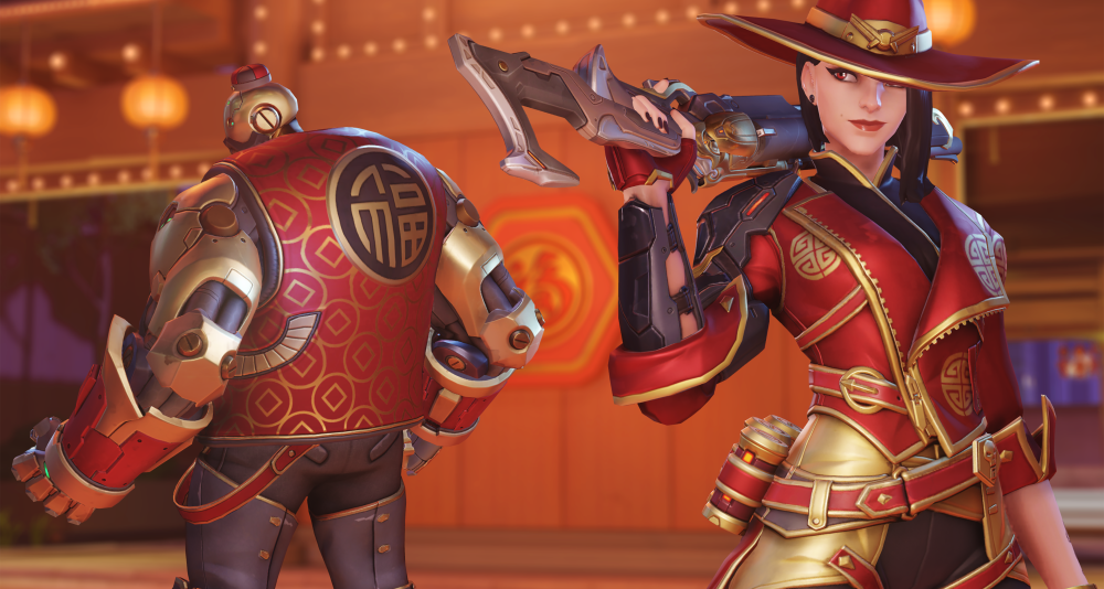 Ashe from Overwatch in her Lunar New Year 2022 skin
