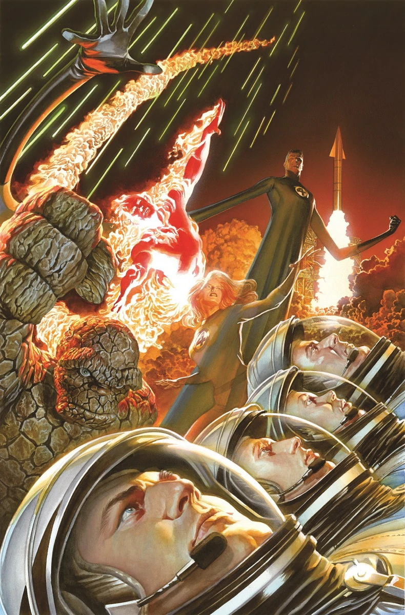 75th Anniversary Variant Cover by Alex Ross via Fantastic Four Vol. 5 #1 "The Fall of the Fantastic Four Part 1" (2014), Marvel Comics