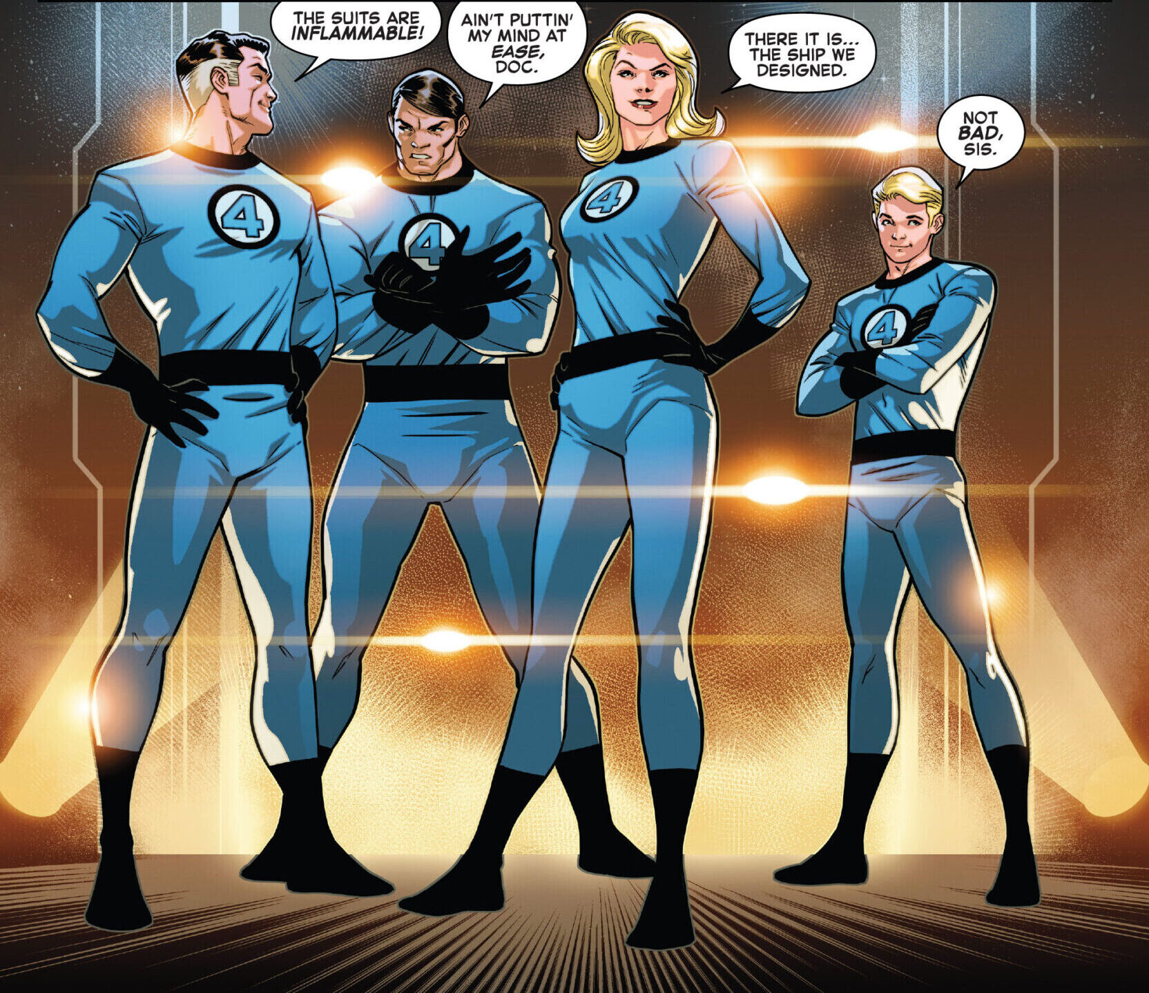 Marvel's first family gets ready to make their public debut via Fantastic Four: Life Story Vol. 1 #1 "The '60s" (2021), Marvel Comics. Words by Mark Russell, art by Sean Izaakse, Nolan Woodard, and Joe Caramagna.
