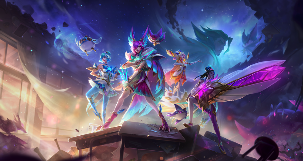The Star Guardians stand triumphantly via League of Legends (2009), Riot Games