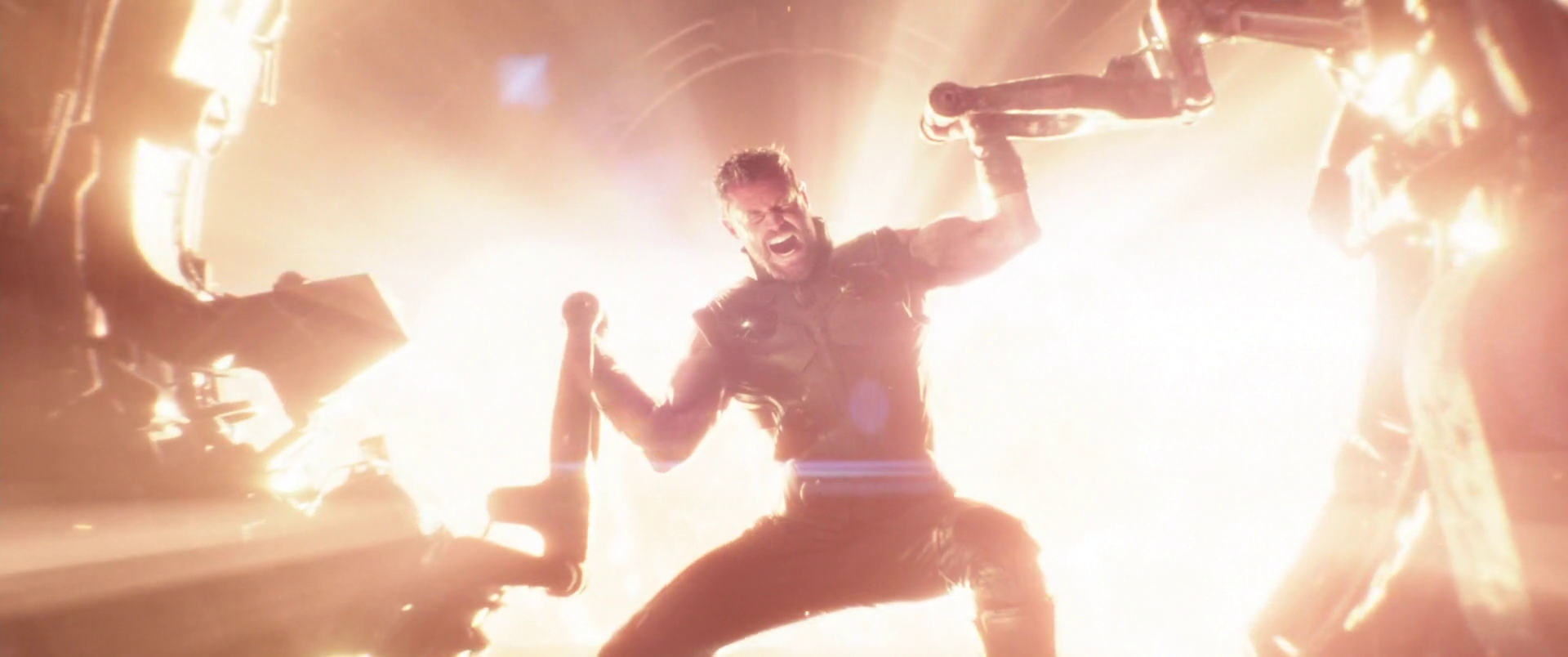 Thor (Chris Hemsworth) harnesses the power of a storm to forge Stormbreaker in Avengers: Infinity War (2018), Marvel Entertainment via Blu-ray