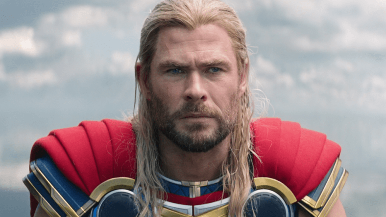 Thor (Chris Hemsworth) grapples with the death of Jane Foster (Natalie Portman) in Thor: Love and Thunder (2022), Marvel Entertainment via Blu-ray