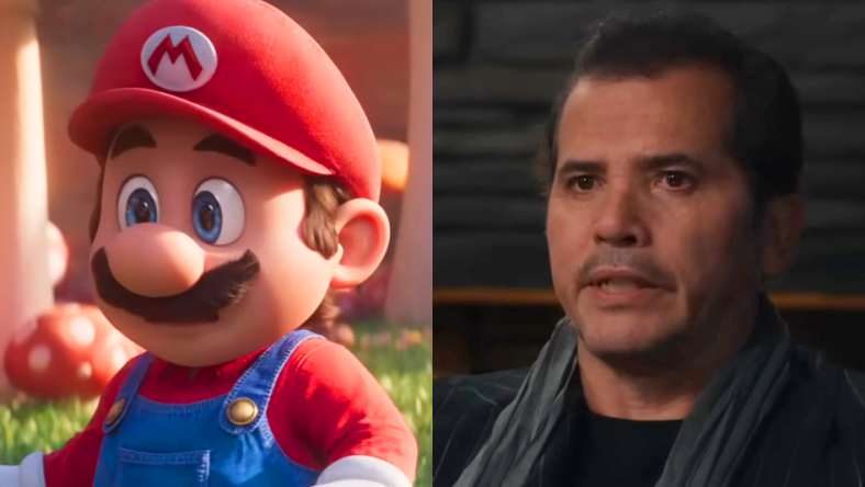 Mario is surprised in The Super Mario Bros. Movie (2023), Illumination via YouTube / John Leguizamo appears as an past-his-prime actor in The Menu (2022), Searchlight Pictures via YouTube