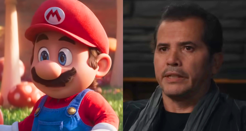 Mario is surprised in The Super Mario Bros. Movie (2023), Illumination via YouTube / John Leguizamo appears as an past-his-prime actor in The Menu (2022), Searchlight Pictures via YouTube