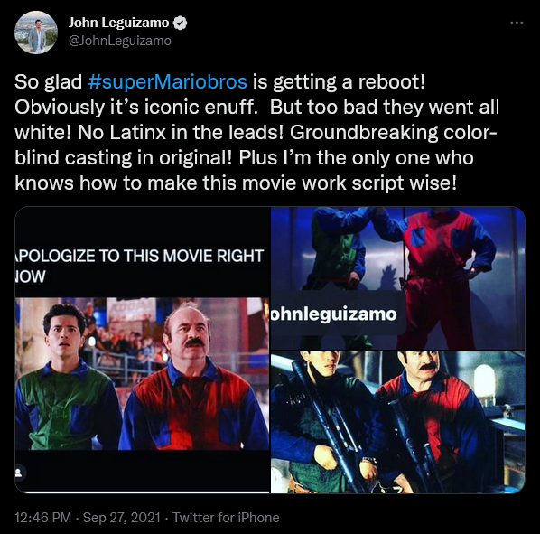 John Leguizamo takes to Twitter to call out the lack of Latinx casting in Illumination's upcoming 'The Super Mario Bros. Movie (2023)'