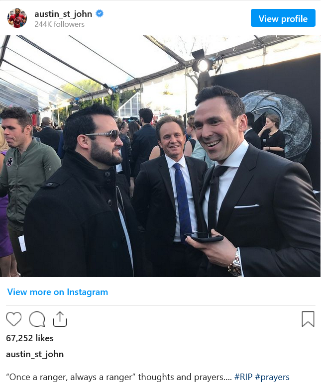 Austin St. John reminds Jason David Frank of his place in our hearts via Instagram
