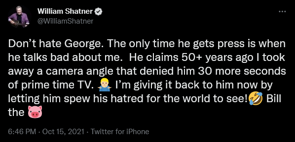 William Shatner pushes back against George Takei's insults via Twitter