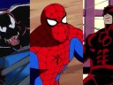 Split image of Venom, Spider-Man and Daredevil from 'Spider-Man: The Animated Series' (1994), Marvel Entertainment Group
