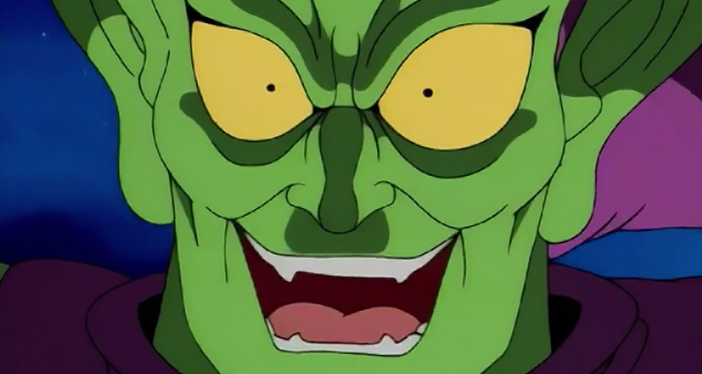 The Green Goblin menaces the night skies in 'Spider-Man: The Animated Series' (1994), Marvel Entertainment Group