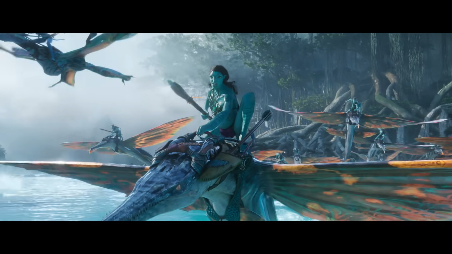 Ronal (Kate Winslet) leads the reef people into battle against the RDA in 'Avatar: The Water of Water' (2022), Disney via YouTube