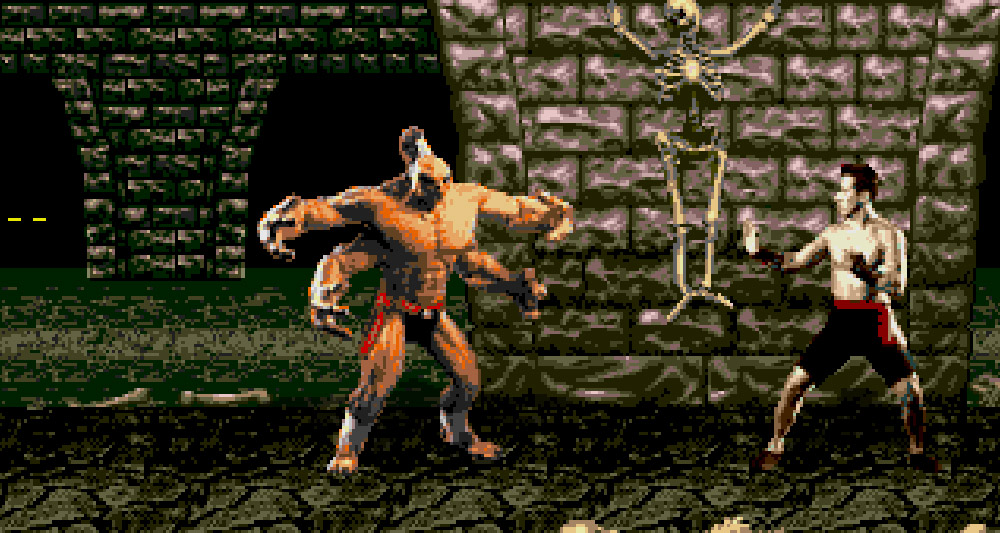 Goro confronts Johnny Cage in 'Mortal Kombat' (1993), Midway