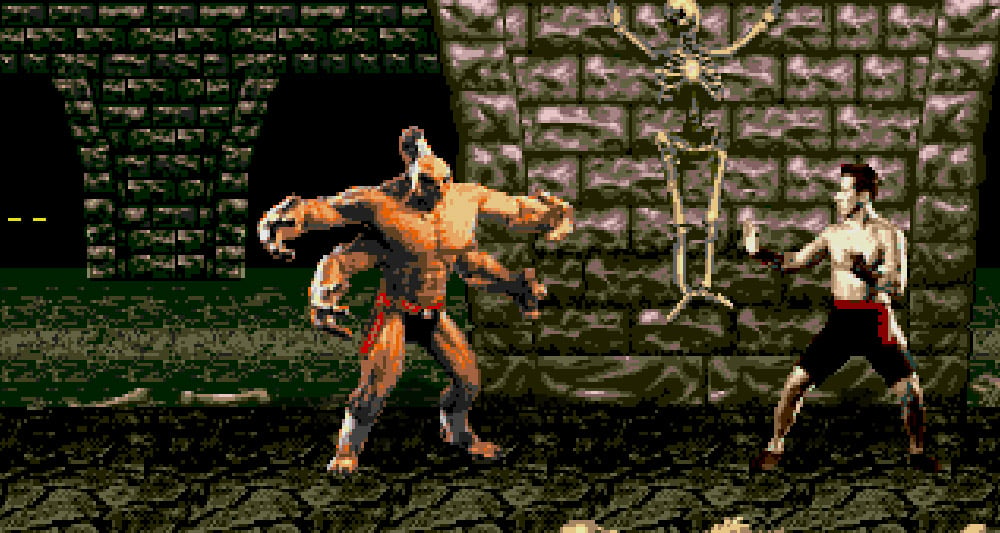 Goro confronts Johnny Cage in 'Mortal Kombat' (1993), Midway