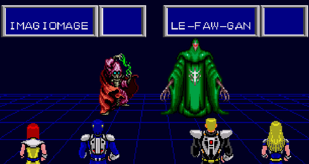 The heroes battle lethal enemies in 'Phantasy Star II' (1990), Sega