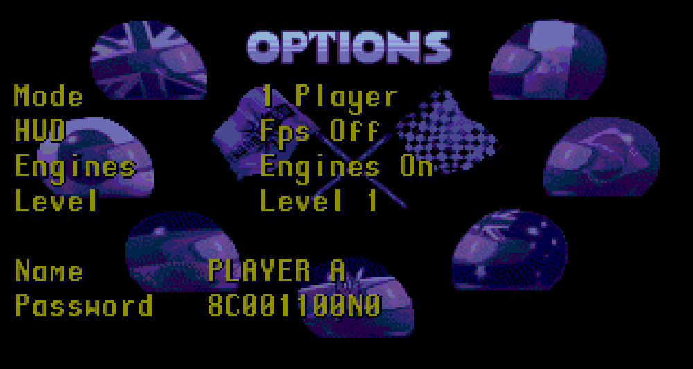 A hacked options screen for 'Road Rash III' (1995), Electronic Arts