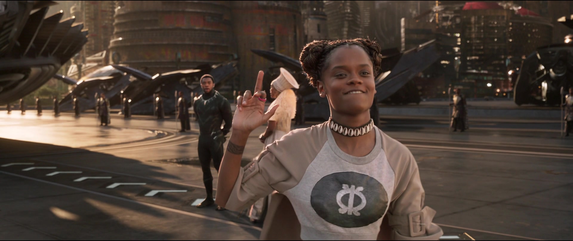 Shuri (Letitia Wright) has a parting gift for her brother T'Challa (Chadwick Boseman) in Black Panther (2018), Marvel Entertainment via Blu-ray