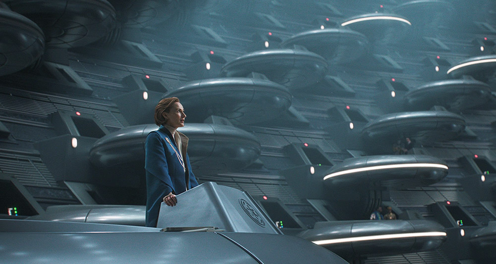 Mon Mothma addresses the Galactic Senate in 'Star Wars: Andor' (2022), Disney+