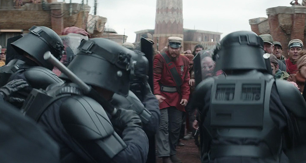 Ferrix residents fight an Imperial garrison in 'Star Wars: Andor' (2022), Disney+