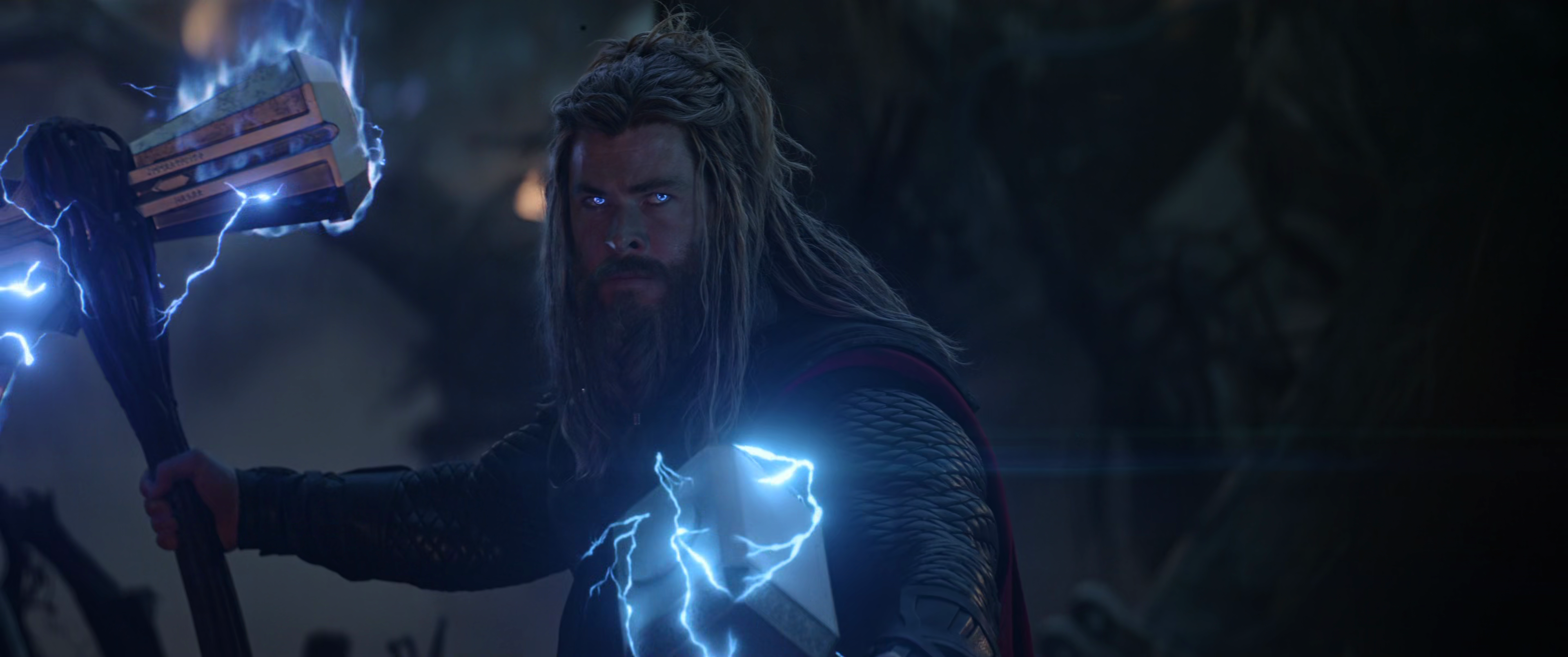 Thor (Chris Hemsworth) prepares for the final fight against Thanos (Josh Brolin) in Avengers: Endgame (2019), Marvel Entertainment via Blu-ray