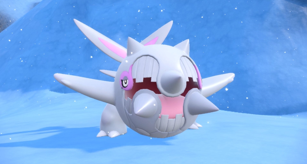Cetitan roars amid the mountain snow via Pokémon Scarlet & Violet (2022), Nintendo