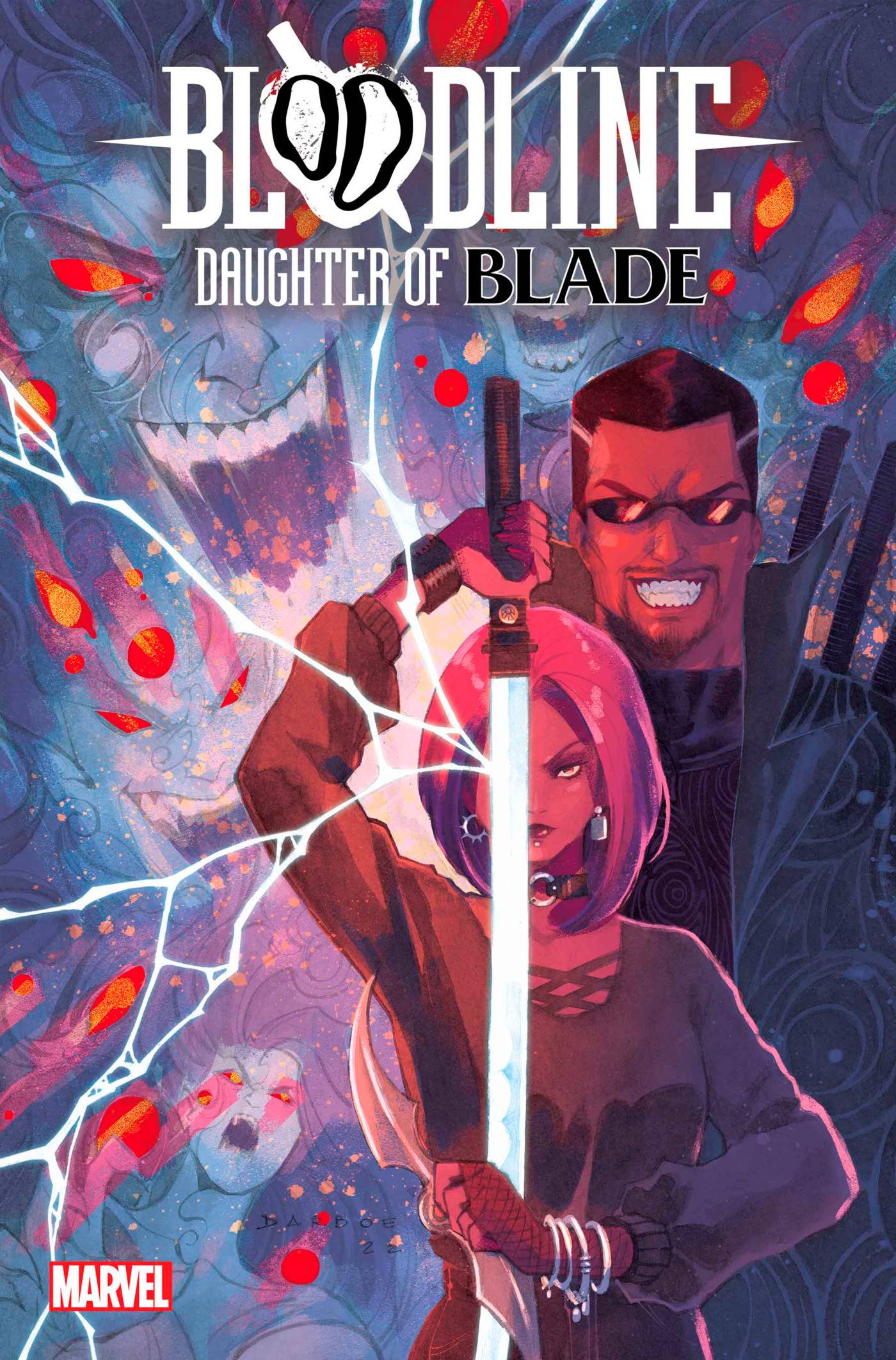 Brielle Brooks takes up her father's sword on Karen S. Darboe and Cristiane Peter's cover to Bloodline: Daughter of Blade Vol. 1 #1 (2023), Marvel Comics via Previews World