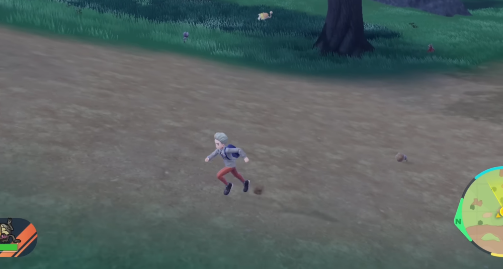 The player runs ahead of their Rellor via Pokémon Scarlet &amp; Violet (2022), Nintendo