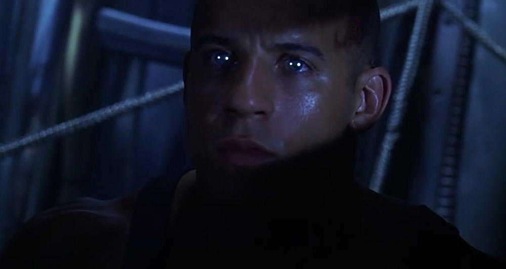 Riddick shows off his eyeshine job in 'Pitch Black' (2000), Universal Pictures