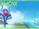 A Pokedex photo showing Palafin being idolized by a group of Finizen via Pokémon Scarlet & Violet (2022), Nintendo