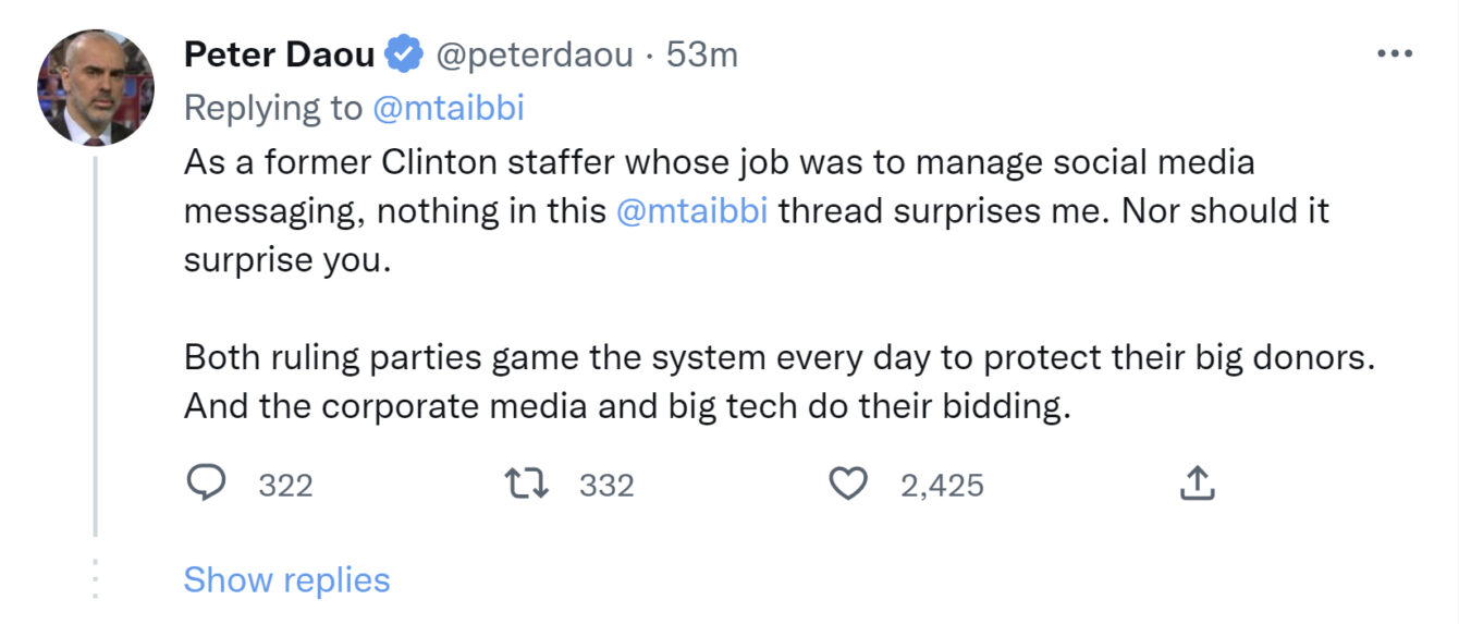 Peter Daou chimes in about the Twitter documents release on his Twitter account