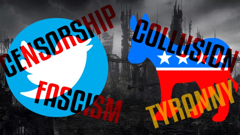 Custom image of Twitter and the Democratic Party logo