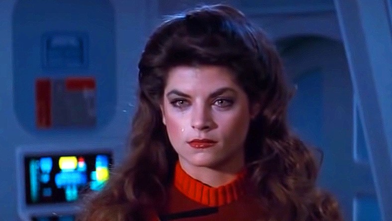 An artistic portrait of Lieutenant Saavik, portrayed Kirstie Alley on 'Star Trek II: The Wrath of Khan' (1982), Paramount Pictures