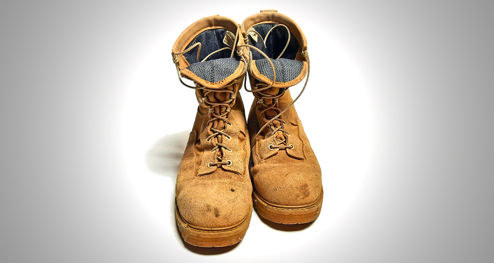 Original photo of military boots. Copyright 2022, Paul Hair.