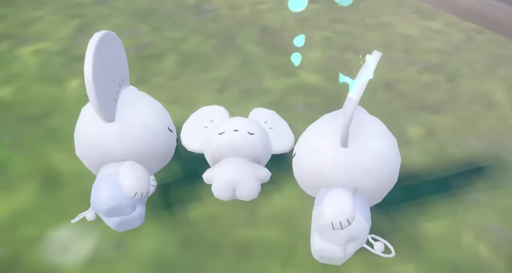A Maushold Family of Three sleeping via Pokémon Scarlet & Violet (2022), Nintendo