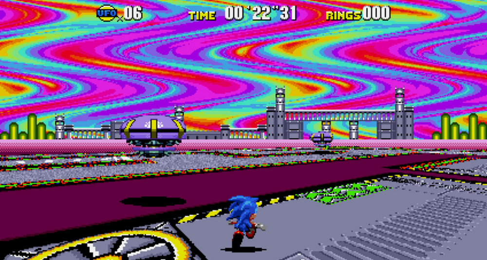 Sonic runs through Sonic CD's special stage via Sonic Origins (2022), Sega