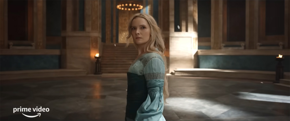 Galadriel as she appears in 'The Lord of the Rings: The Rings of Power' official trailer (2022).