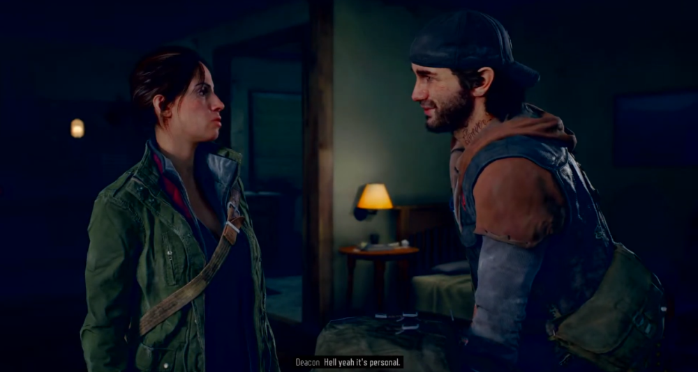 Deacon St. John confirms Rikki Patil's suspicions that he is taking his grievance personally via Days Gone (2019), Sony Interactive Entertainment