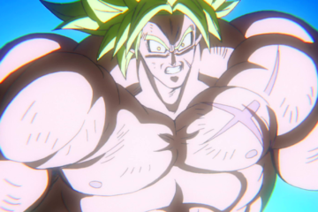 Broly (Vic Mignogna) braces for impact from a Kamehameha in Dragon Ball Super: Broly (2018), Toei Animation via Blu-ray