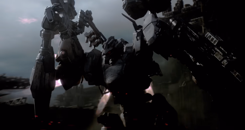An Armored Core grabs the gun passed from its back via Armored Core VI: Fires of Rubicon (2023), Bandai Namco Entertainment