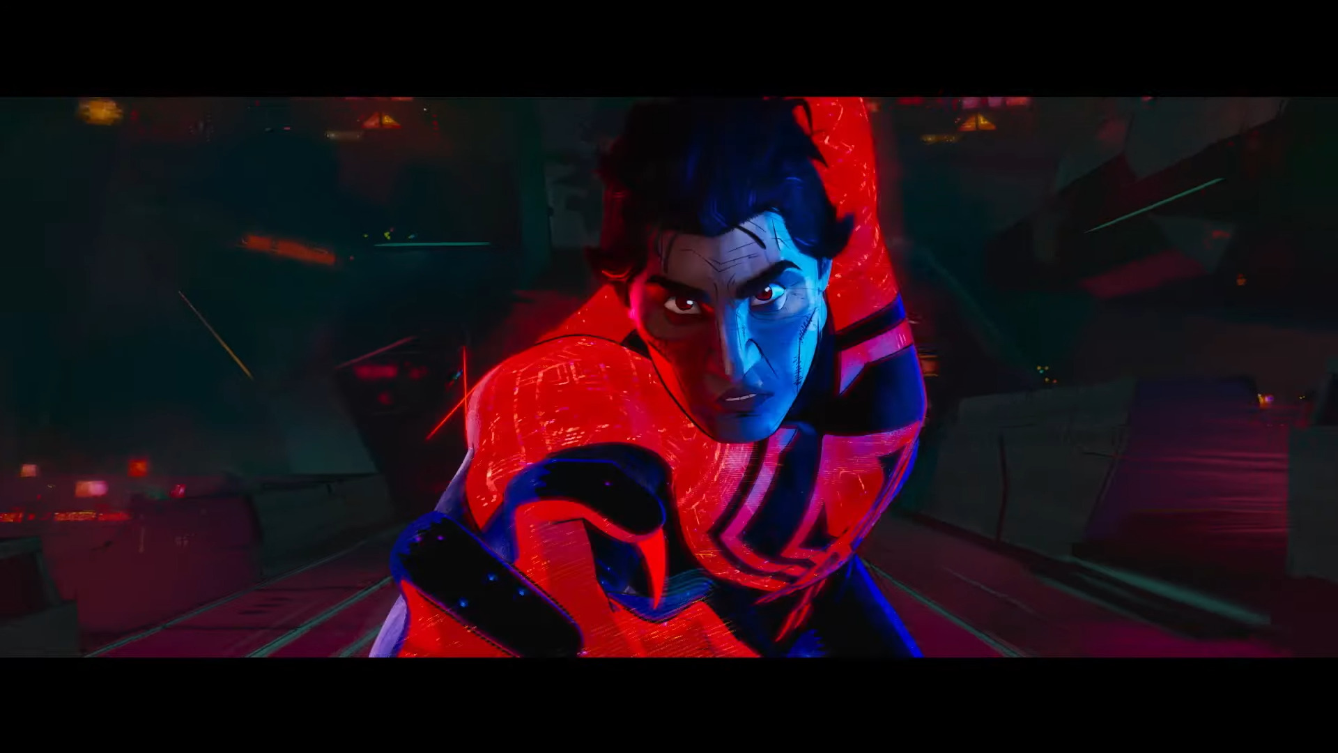 Spider-Man 2099 (Oscar Isaac) suits up in Spider-Man: Across the Spider-Verse (2023), Sony Pictures Animation via YouTube