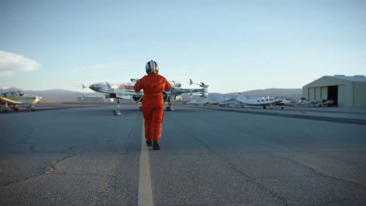 Patty Jenkins strides towards an X-Wing in Star Wars: Rogue Squadron - Official Teaser (Directed by Patty Jenkins) via YouTube