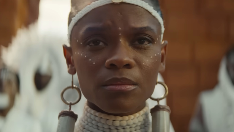 Shuri (Letitia Wright) mourns the death of her brother T'Challa (Chadwick Boseman) in Black Panther: Wakanda Forever (2022), Marvel Entertainment via YouTube