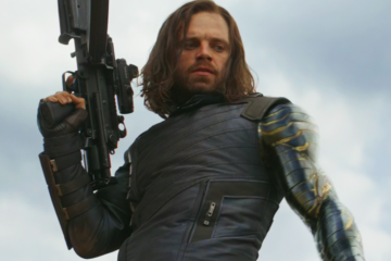 The Winter Soldier (Sebastian Stan) rebuffs Rocket Raccoon's (Bradley Cooper) offer to buy his arm during the Battle of Wakanda in Avengers: Infinity War (2018), Marvel Entertainment via Blu-ray