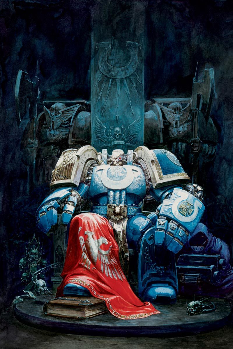 The titular space marine on the Games Workshop variant cover to Warhammer 40,000: Marneus Calgar Vol. 1 #5 (2020), Marvel Comics via Marvel.com