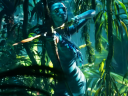 A pregnant Neytitri (Zoe Saldaña) draws her bow in Avatar: The Way of Water (2022), Disney via YouTube