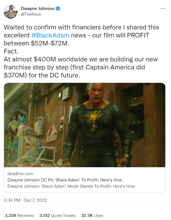 Dwayne Johnson's 'Black Adam' Salary Reportedly Tops $22 Million