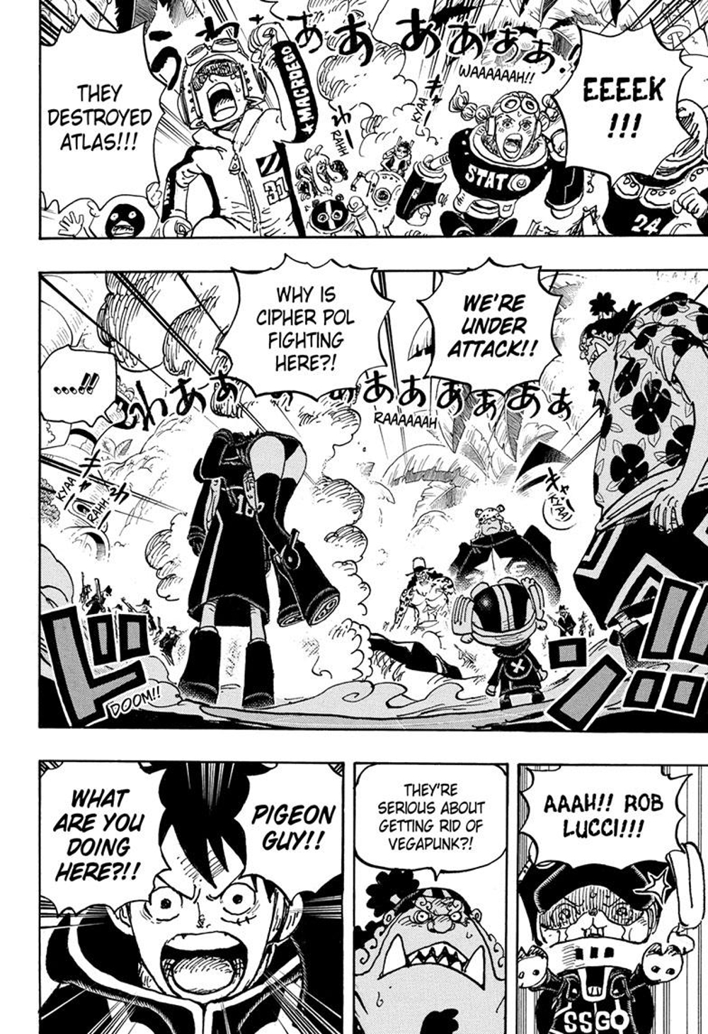 Luffy confronts Lucci